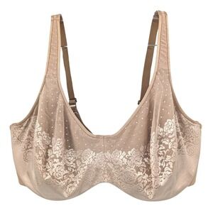 Soma 42DDD Nude Lace Unlined Minimizer Bra Supportive Full Coverage